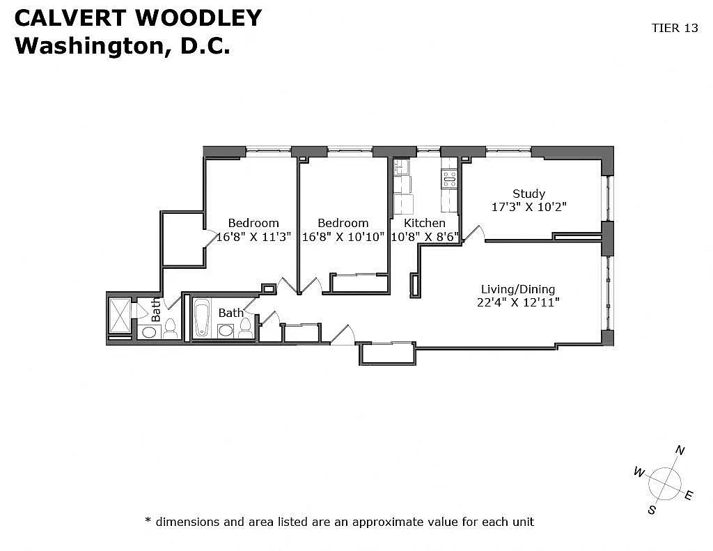 Floor plan 1200 sqft Two Bed Two Bath