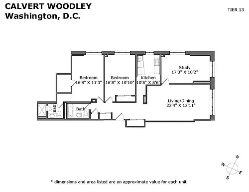 Floor plan 1200 sqft Two Bed Two Bath