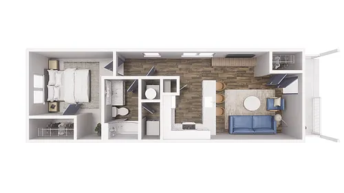 Floor plan 1x1 - 603 sqft - A1