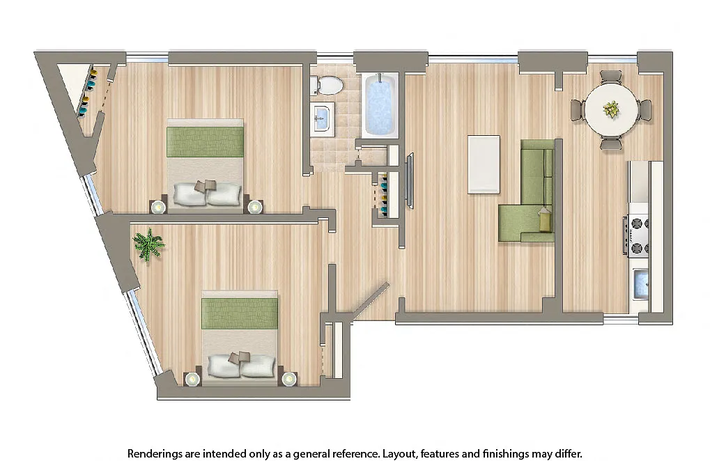 Floor plan 2 Bedroom A