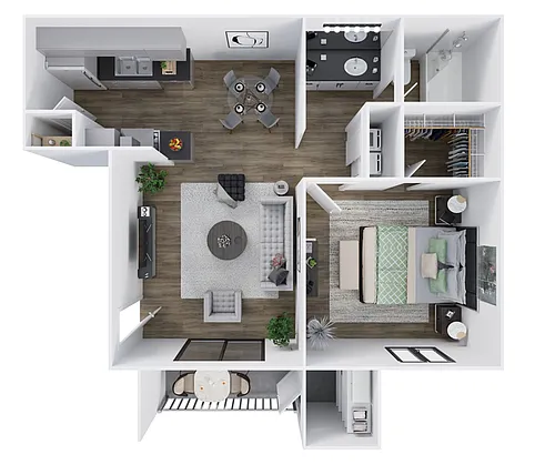 Floor plan One Bed One Bath C