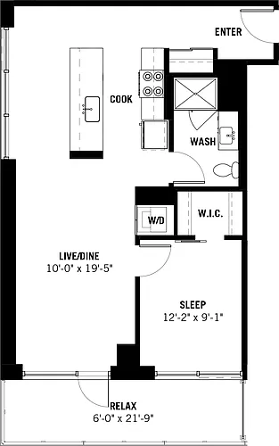 Floor plan One Bed 01