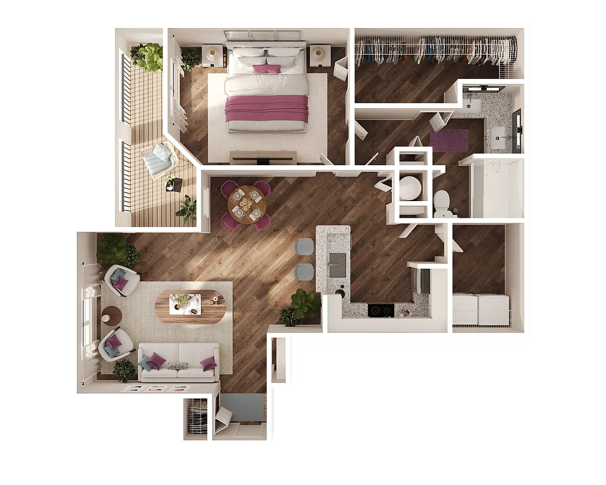 Floor plan One-Bedroom B