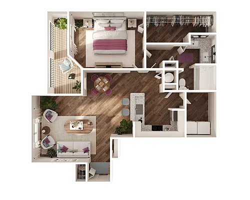 Floor plan One-Bedroom B