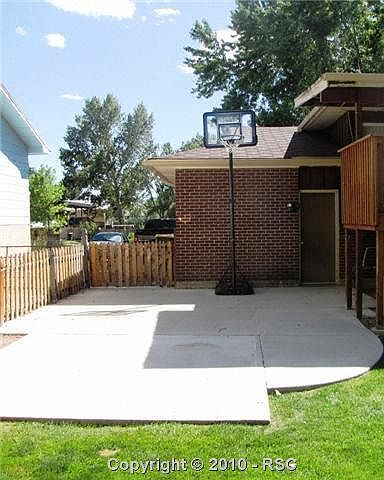 backyard with sprinkler system and