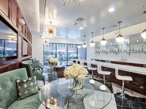 The expansive art deco lounge is a great place to entertain friends