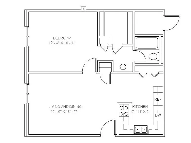 Floor plan 1 Bedroom A