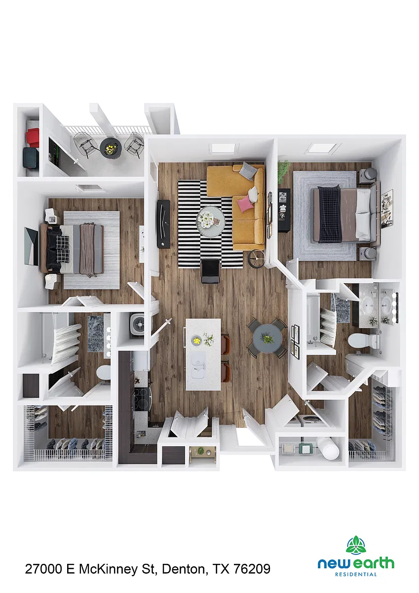 Floor plan B-1 2 Bed 2 Bath
