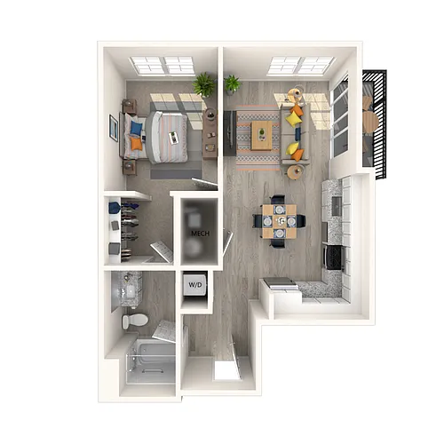 Floor plan 1 Bed/1 Bath