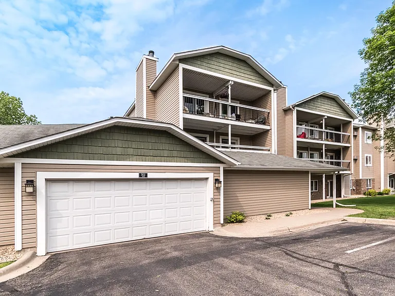 Attached garage with storage unit