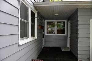 Covered entrance from garage