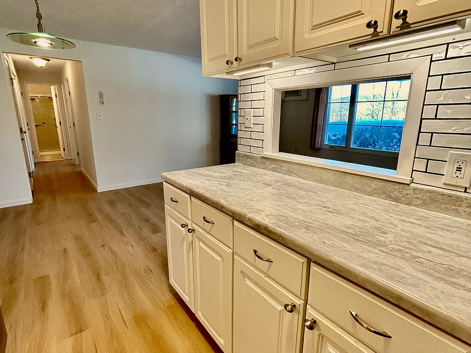 Kitchen cabinets and drawers.