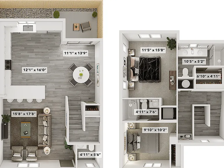2 BR x 2.5 BA Townhome with Washer/Dryer - B 2 BR x 2.5 BA Townhome with Washer/Dryer - B