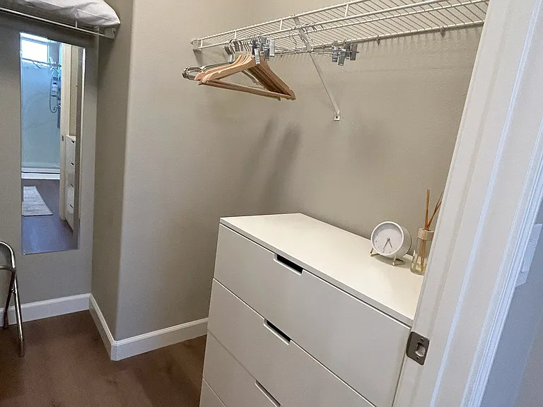 Primary room walk in closet