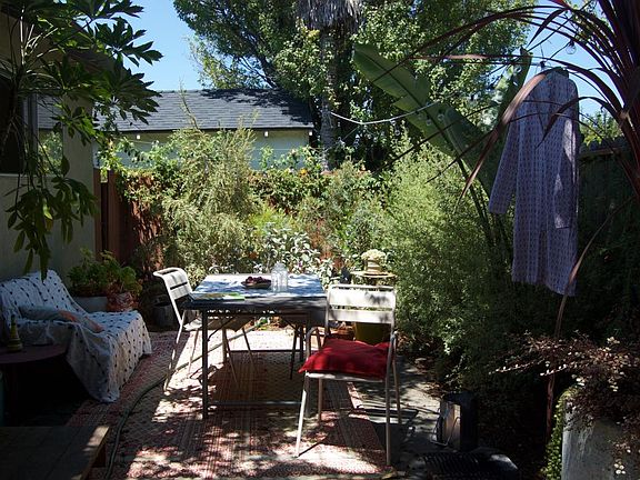 fenced in back garden