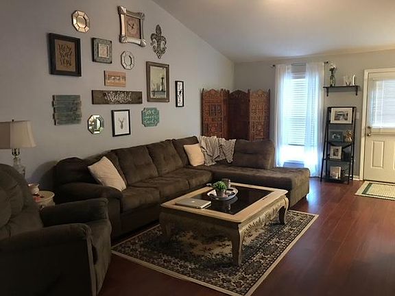 Living room with wood flooring