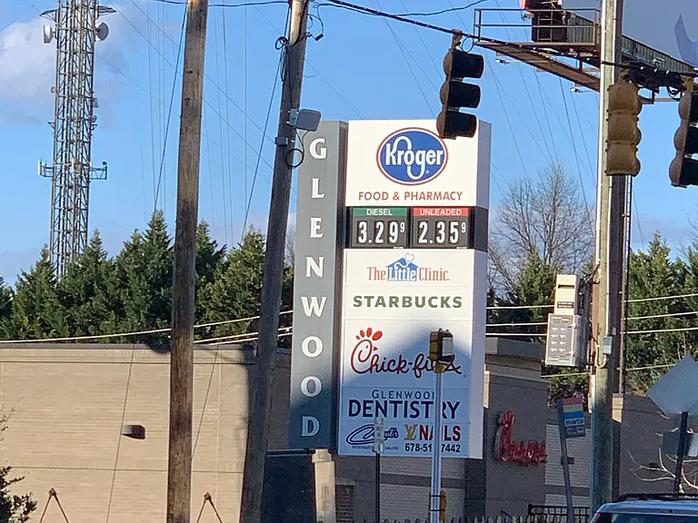 Kroger, opposite the road