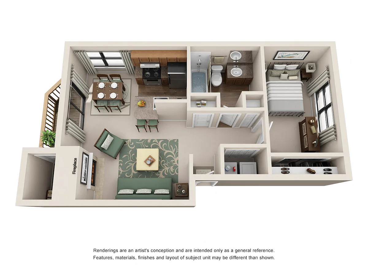 Floor plan 1x1F Small
