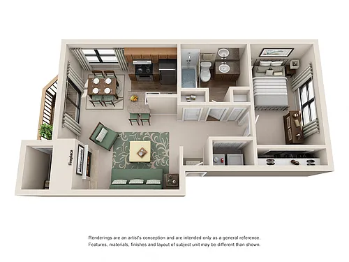 Floor plan 1x1F Small