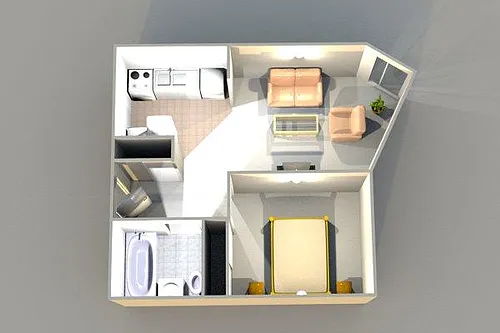 Floor plan Small 1 Bedroom