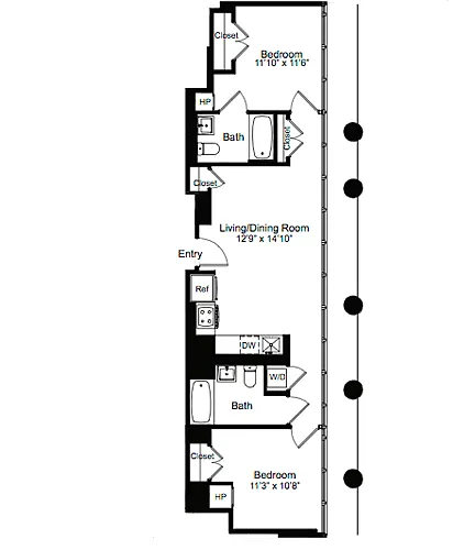 Floor plan Two Bedroom E 20