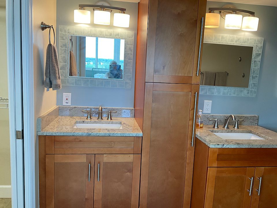 Double sinks are an added feature to this master bath.