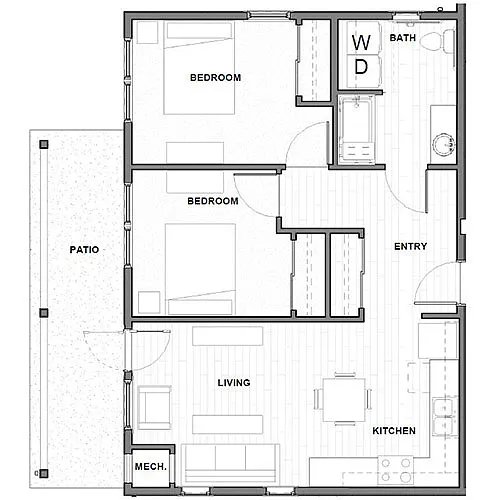 Floor plan 2 Bedrooms Cottage