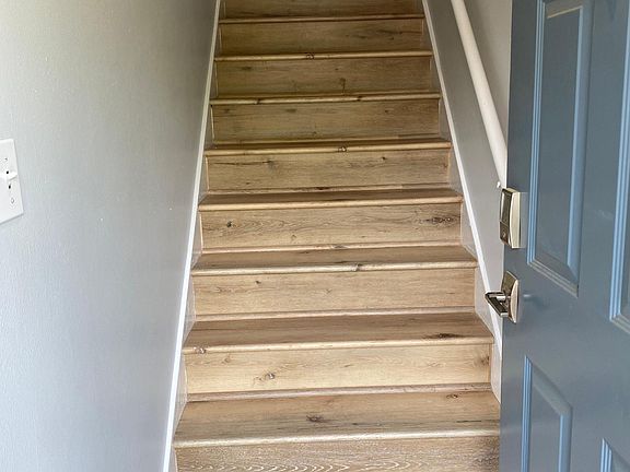 New flooring on steps.