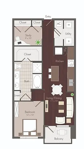 Floor plan Haskell - Renovated