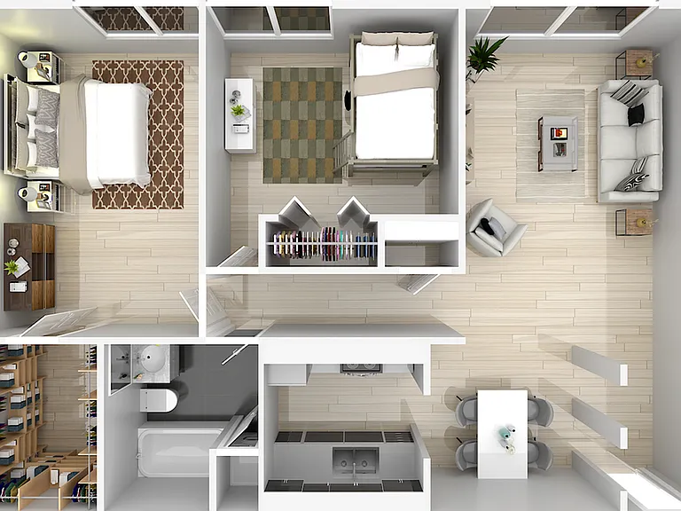 2 Bedroom x 1 Bathroom 2 Bedroom x 1 Bathroom