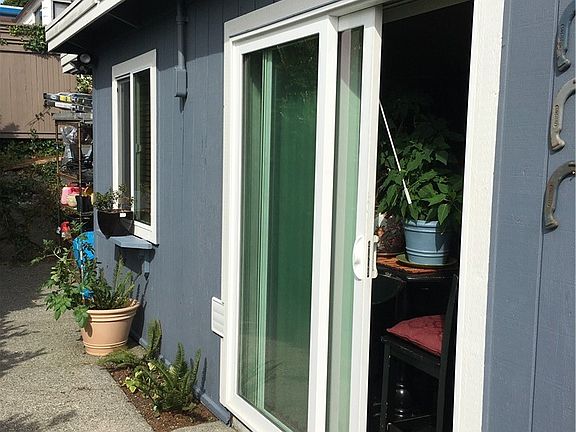 West facing sliding door from the South