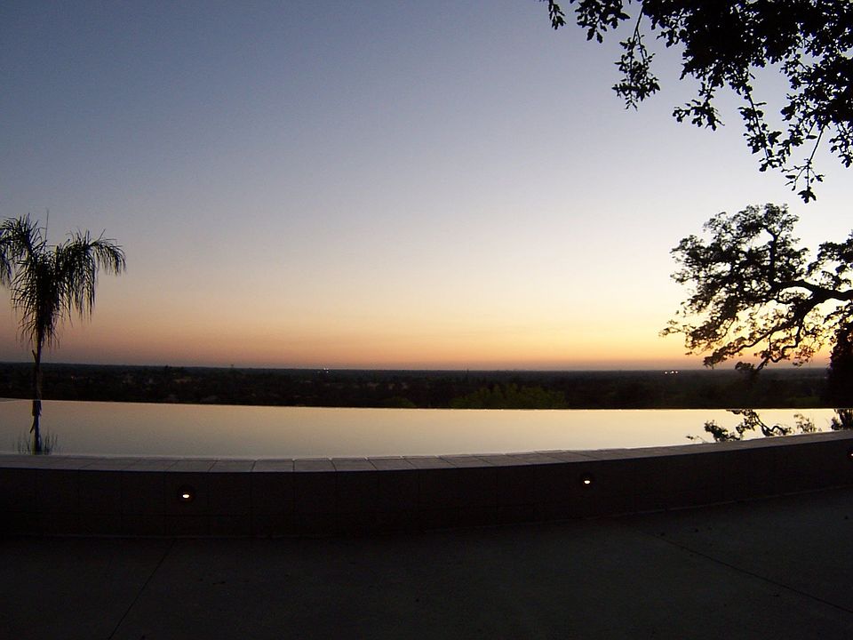 View from the pool at night