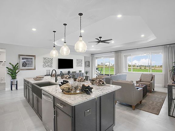 Great Room from Kitchen Wellington Floor Plan On Top of the World Communities Ashford Neighborhood