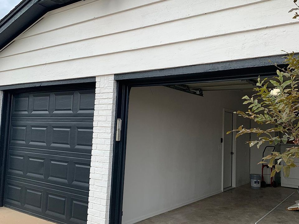 single car garage with automatic door