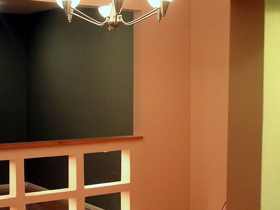 View from kitchen through half-bar