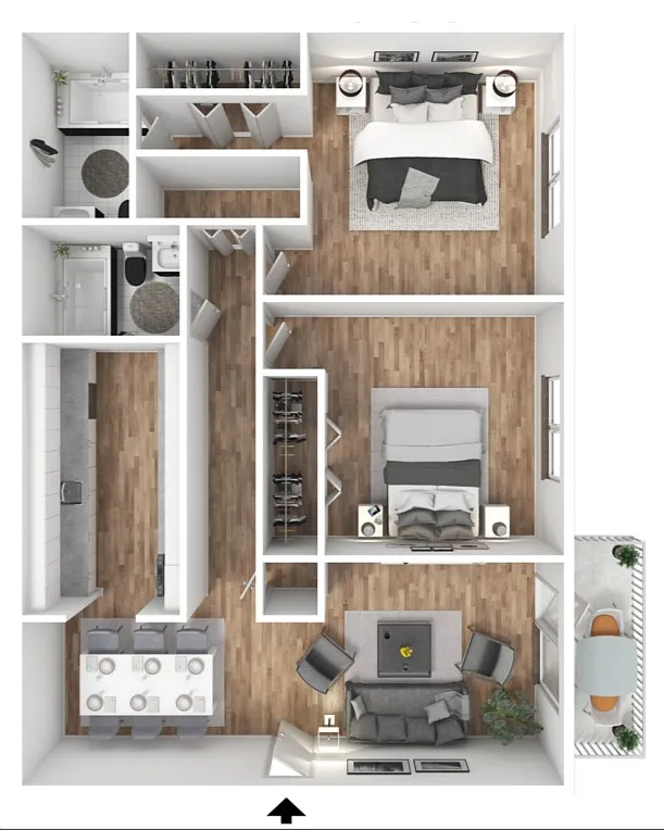 Floor plan 2 x 2 The Maple