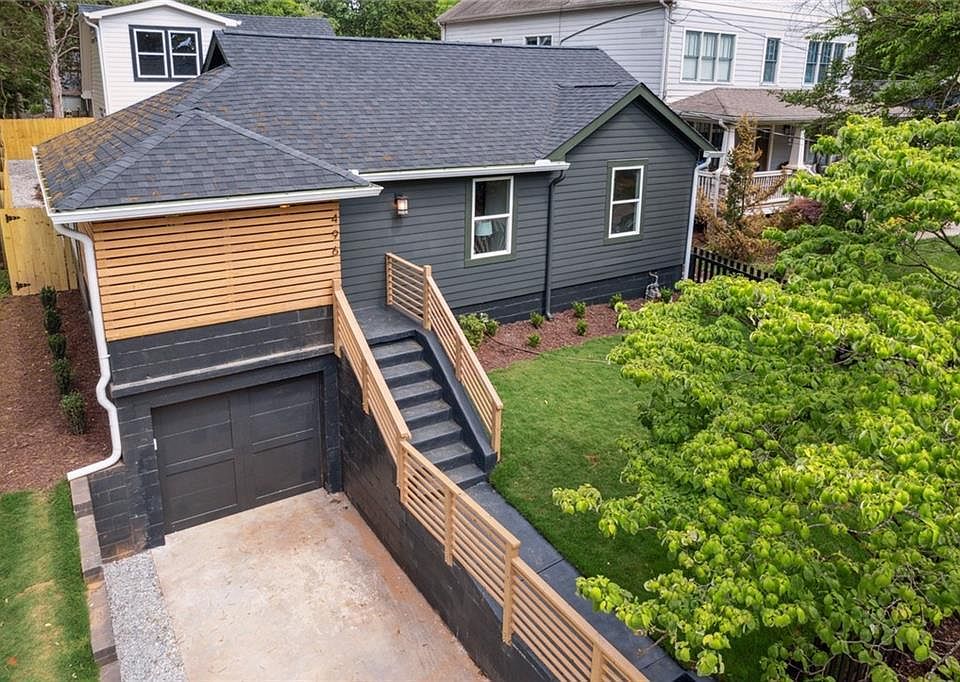 view of front exterior from above