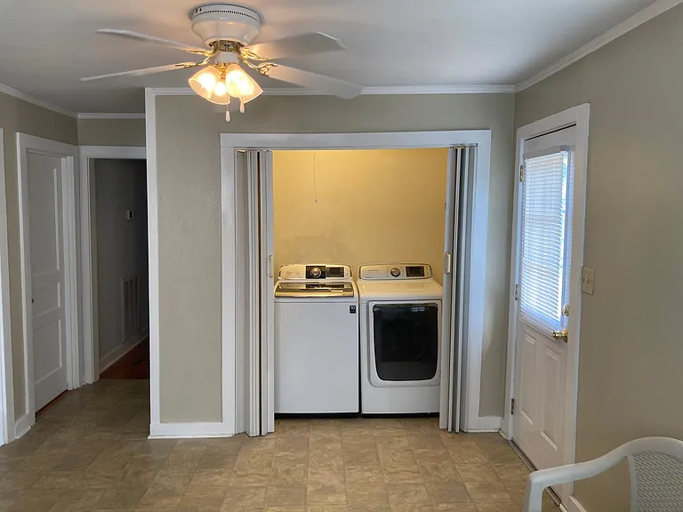 Extra large washer and dryer included.