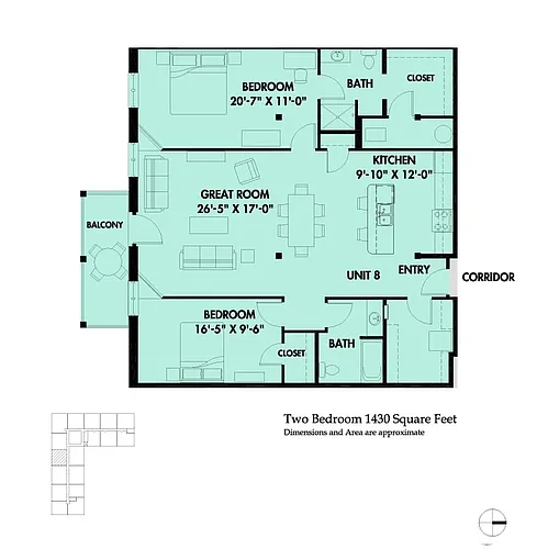 Floor plan 2 Bed F