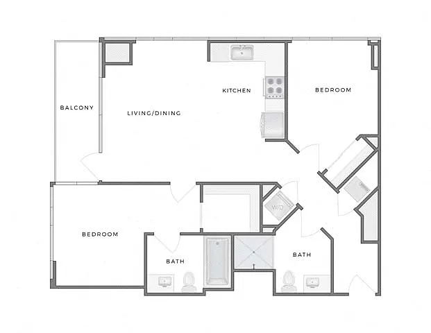 Floor plan 2A w/ Balcony