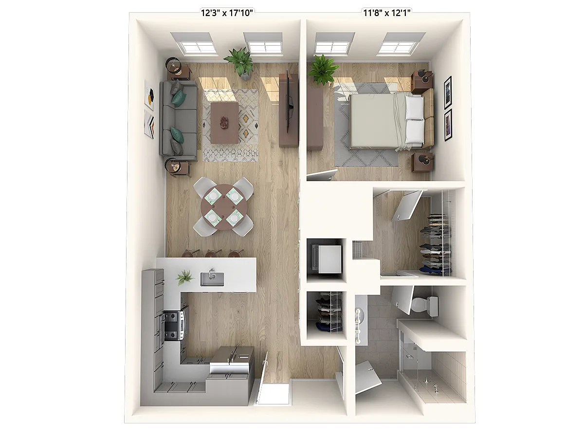 Floor plan A1 | 1 Bed | 1 Bath