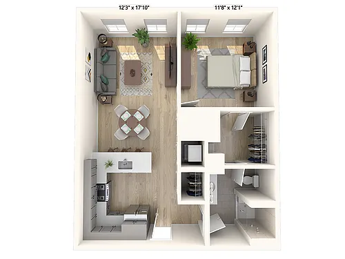 Floor plan A1 | 1 Bed | 1 Bath