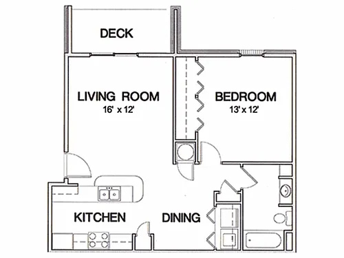 Floor plan 1 Bedroom A