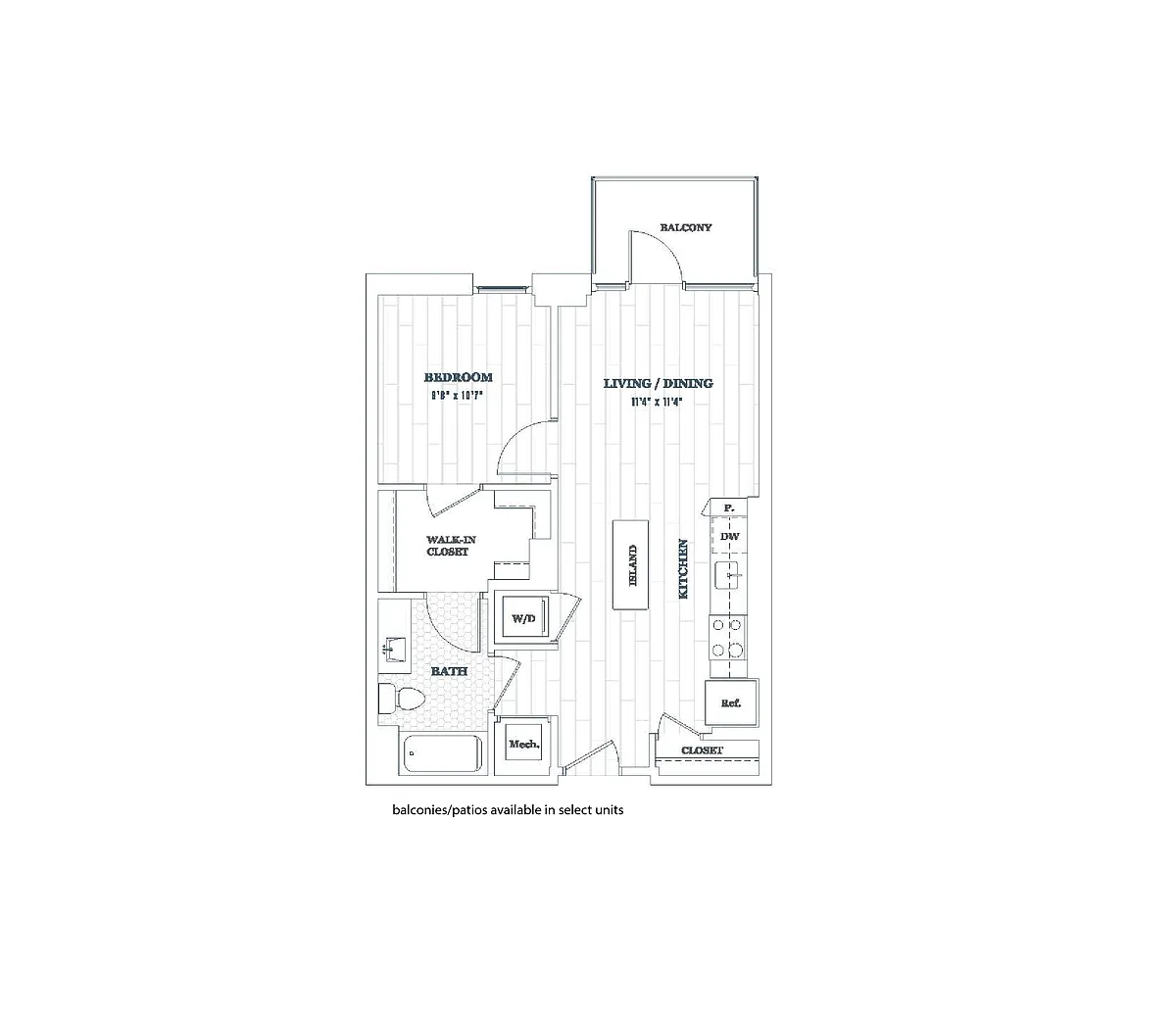 Floor plan 1 Bed - 1 Bath | a05