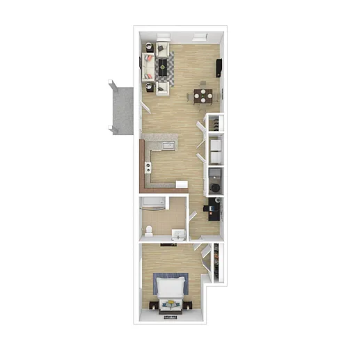 Floor plan 1H - 1 Bedroom