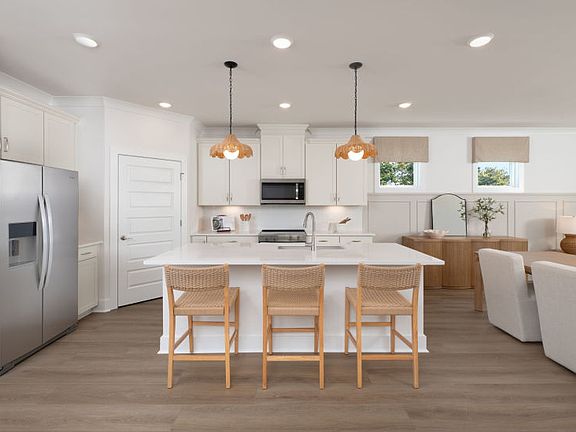 Open kitchen leading into cafe