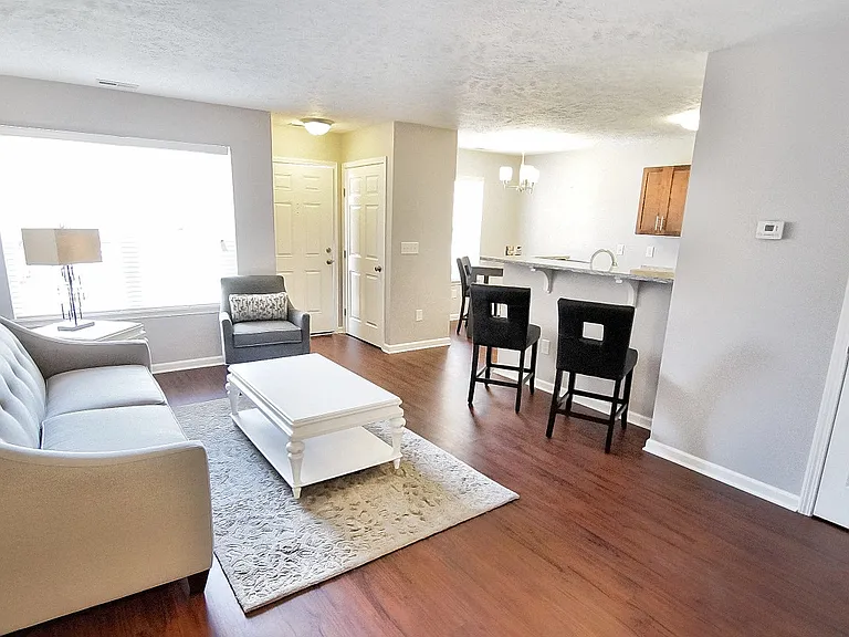 townhome living and kitchen