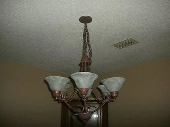 Chandelier in dining room