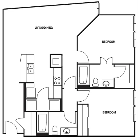 Floor plan B03 2 Bed 2 Bath