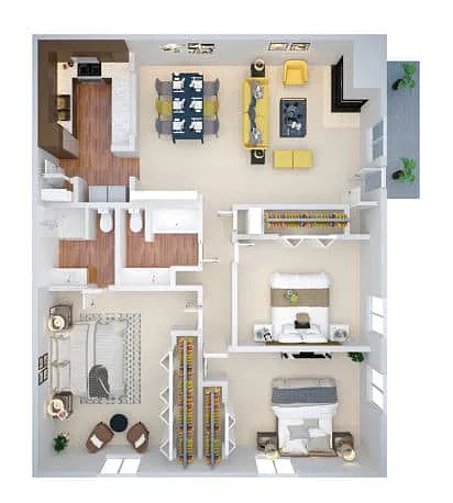 Floor plan 3 BED, 2 BATH (rbc2)